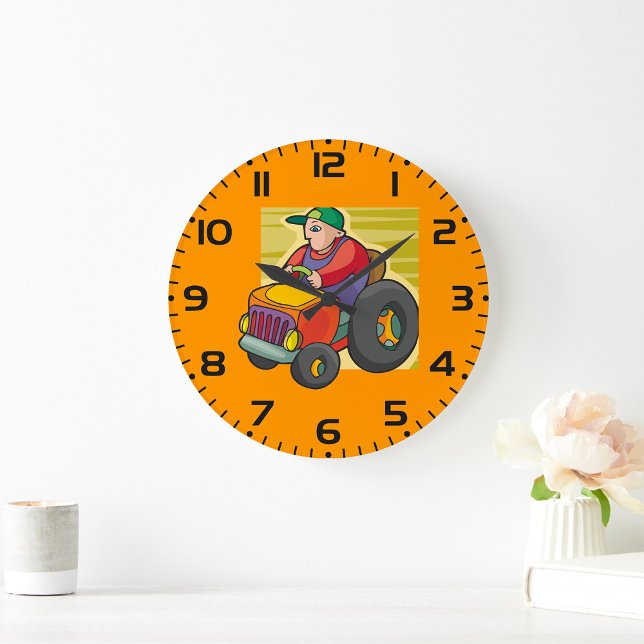 Farmer Driving Tractor Farm Vehicle Large Clock (Creator Uploaded)