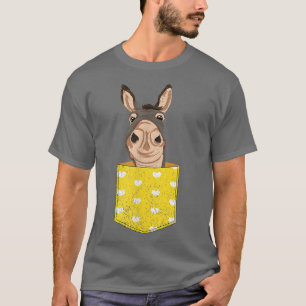 Farmer Farm Animal Lover Farming Cute Pocket Donke T-Shirt