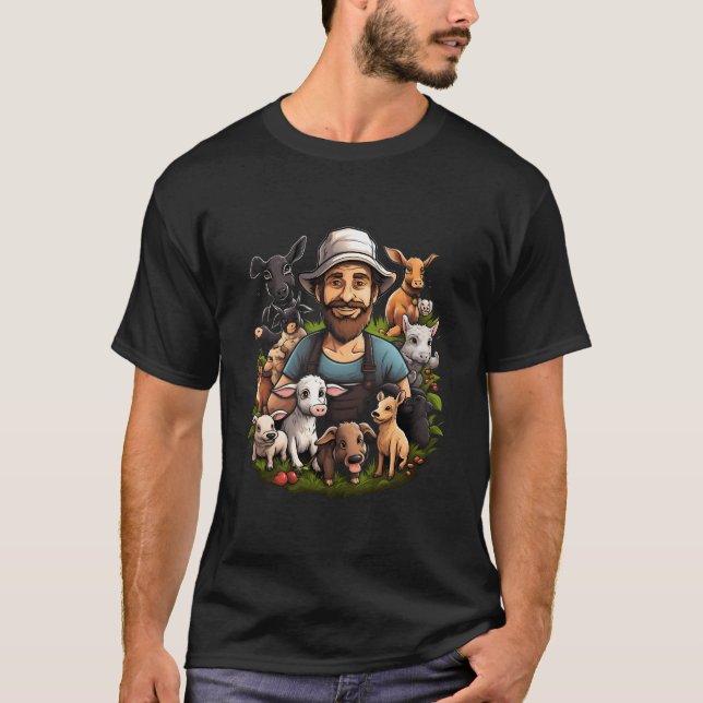 Farmer Farm Animals Livestock Farming T-Shirt (Front)