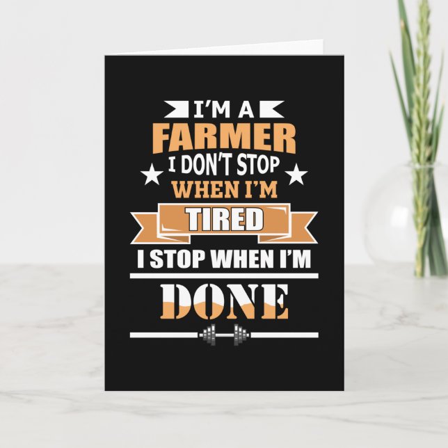 Farmer Farm Tractor Agriculture Farming Gift Idea Card (Front)