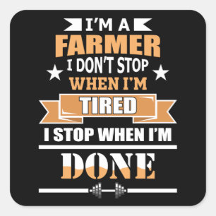 Farmer Farm Tractor Agriculture Farming Gift Idea Square Sticker
