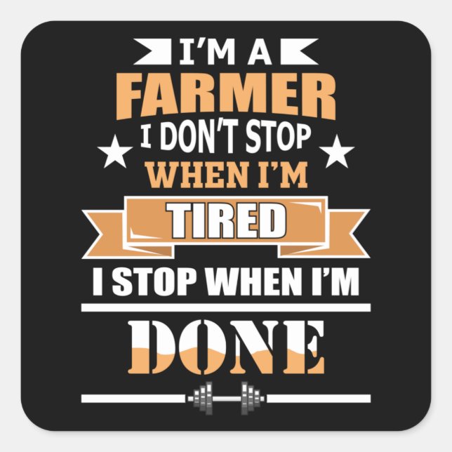 Farmer Farm Tractor Agriculture Farming Gift Idea Square Sticker (Front)
