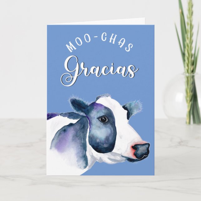 farmer gift Muchas gracias moo Ceramic Ornament Card (Front)