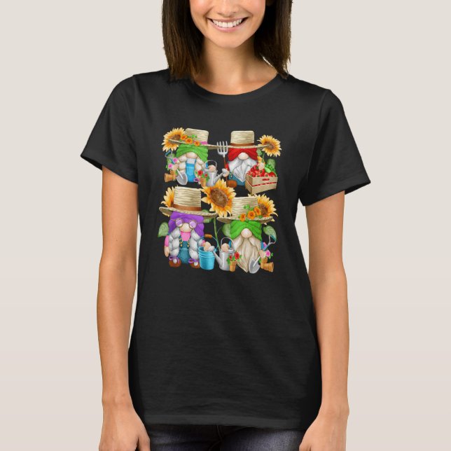 Farmer Graphic For Sunflower Mom And Summer Garden T-Shirt (Front)
