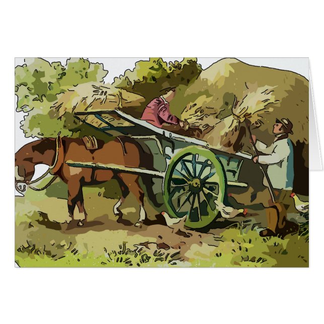 Farmer, Horse, Hay Wagon (Front Horizontal)