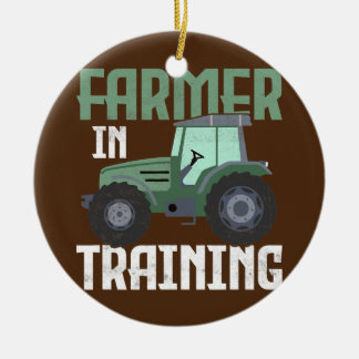 Farmer in Training Animal Farming Farm Cattle Ceramic Ornament