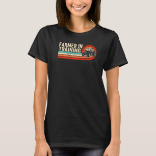 Farmer In Training Farming Retro Sunset Tractor Fa T-Shirt