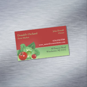 Farmer Market Grocery Magnetic Business Card