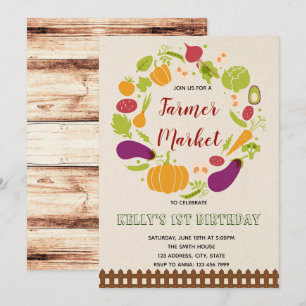Farmer market party invitation
