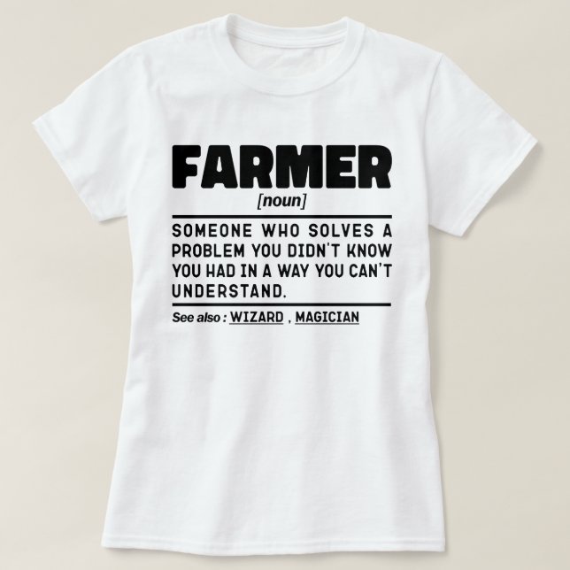 Farmer Noun Definition Cool Farming Lover Matching T-Shirt (Design Front)