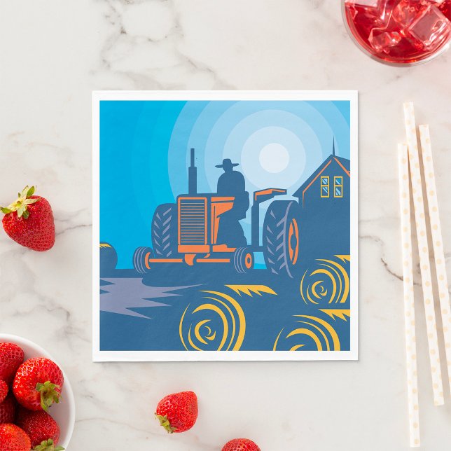 Farmer On A Tractor Napkin (Creator Uploaded)