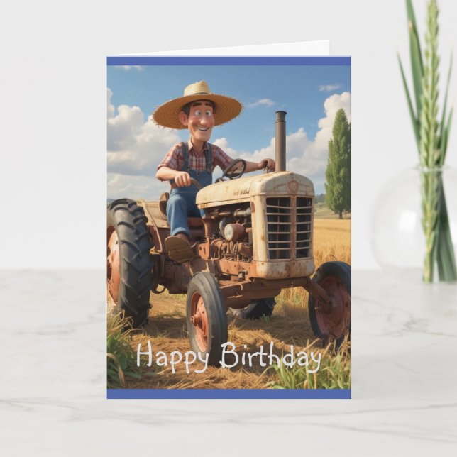 Farmer on Tractor Card (Front)