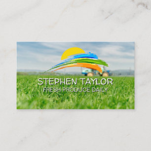 Farmer on Tractor   Farmland Business Card