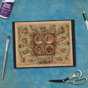 Farmer Plowing Tools Ephemera Decoupage Tissue Paper