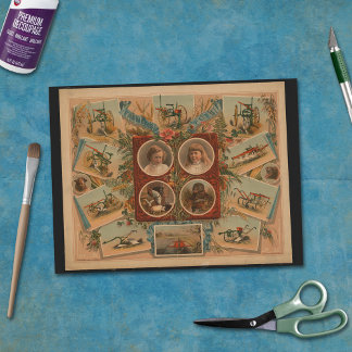 Farmer Plowing Tools Ephemera Decoupage Tissue Paper