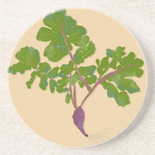 Farmer Radish Turnips Plants Gardening Coaster