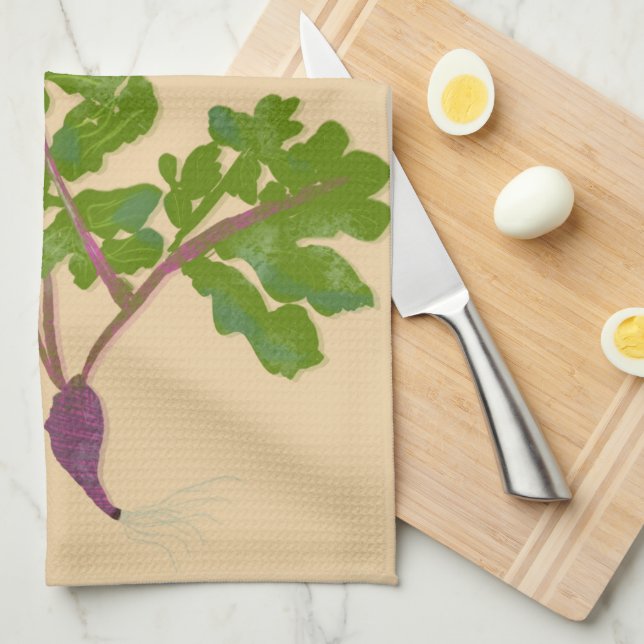 Farmer Radish Turnips Plants Gardening    Kitchen Towel (Quarter Fold)