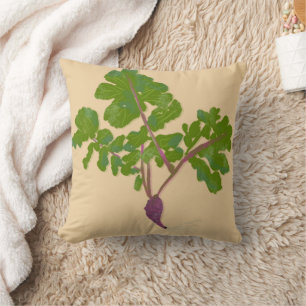 Farmer Radish Turnips Plants Gardening   Throw Pillow