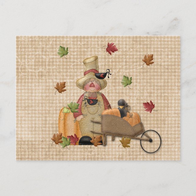 Farmer Scarecrow Postcard (Front)