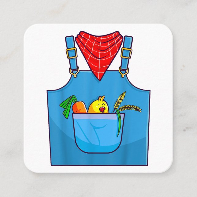 Farmer Simple Cute Farm  Square Business Card (Front)