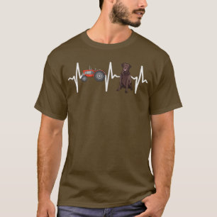 Farmer Tractor Chesapeake Bay Retriever Heartbeat T-Shirt