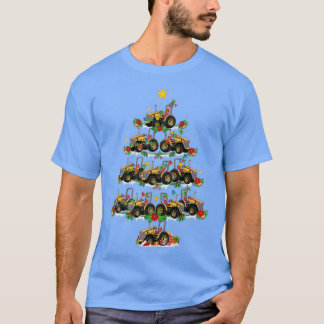 Farmer Tractor Lover Matching Santa Tractor Christ T-Shirt