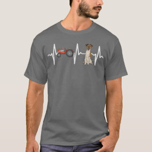 Farmer Tractor Smooth Fo Terrier Heartbeat Dog Lov T-Shirt