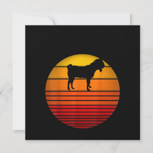 Farmer Vintage Retro Sunset Funny Farm Animal Goat Invitation