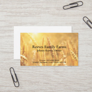 Farmer Wheat Farm Agricultural Business Cards