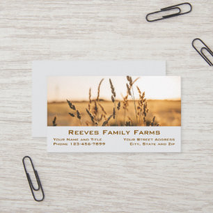 Farmer Wheat Farm Agricultural Business Cards