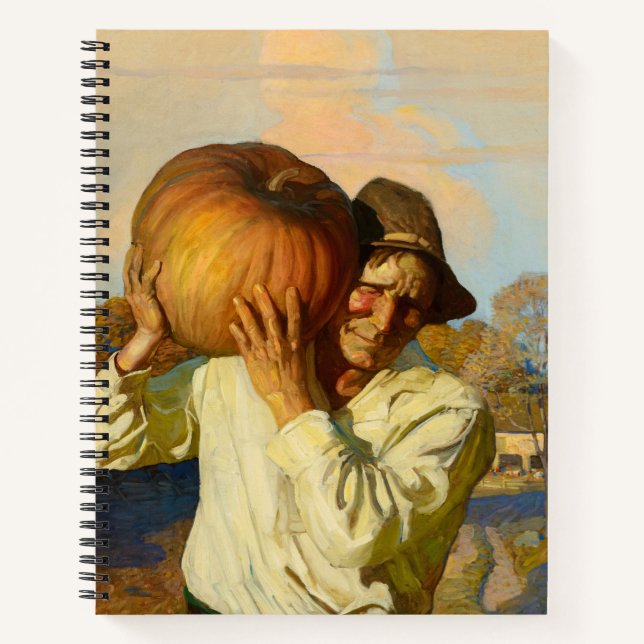 Farmer with Pumpkin by Newell Convers Wyeth Notebook (Front)