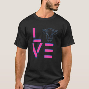 Farmer Women Vintage Love Farm Animal Cow T-Shirt