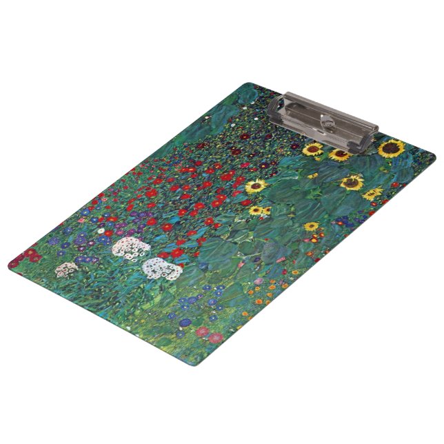 Farmergarden w Sunflower by Klimt, Vintage Flowers Clipboard (Angled)
