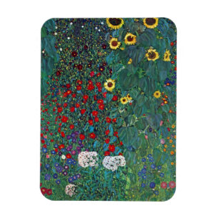 Farmergarden w Sunflower by Klimt, Vintage Flowers Magnet
