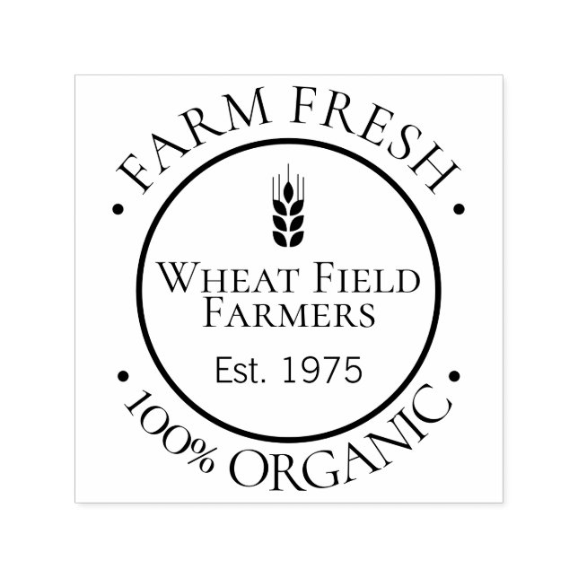 Farmers 100 Percent Organic Food personalized Self-inking Stamp (Design)