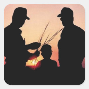 Farmers and Sunset Square Sticker