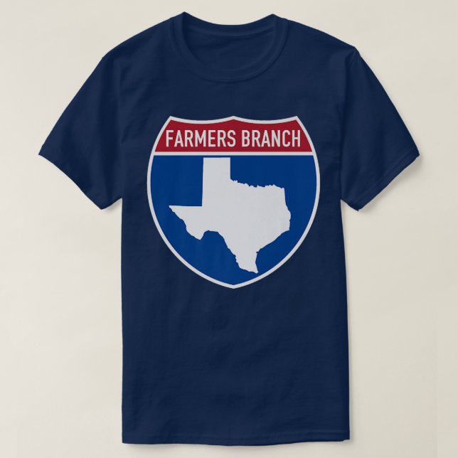 Farmers Branch Teas TX Interstate Highway Souvenir T-Shirt (Design Front)