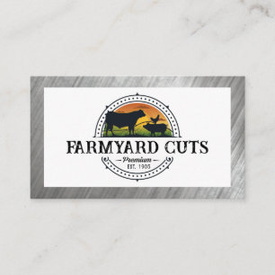 Farmers Butcher Barnyard Animals Business Card