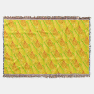 Farmer's Citrus Yellow Botantical Art Throw Blanket
