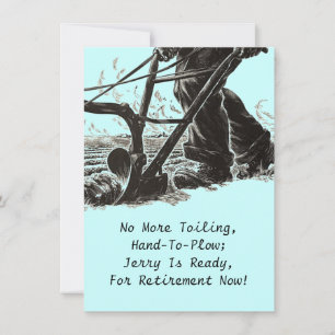 Farmers Farm Plow Farming Retirement Invitations