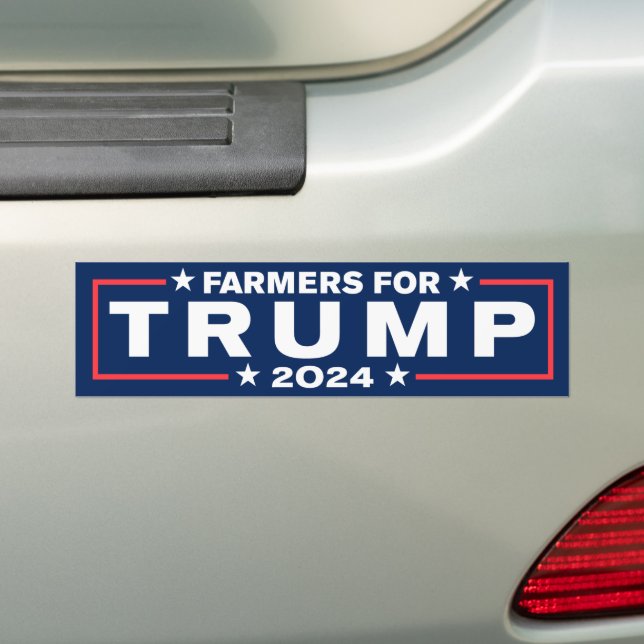 Farmers For Trump 2024 Bumper Sticker (On Car)