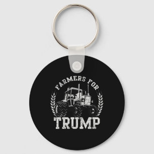 Farmers For Trump 2024 Election Farming Farmer Usa Keychain