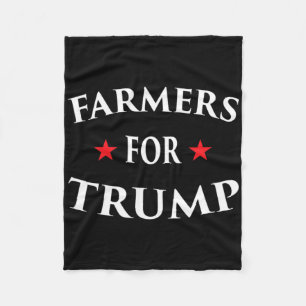 Farmers For Trump Farm Ranch Tractor Fly Over Coun Fleece Blanket