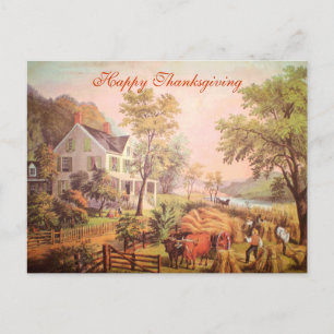 Farmer's Harvest   Vintage Thanksgiving Postcard