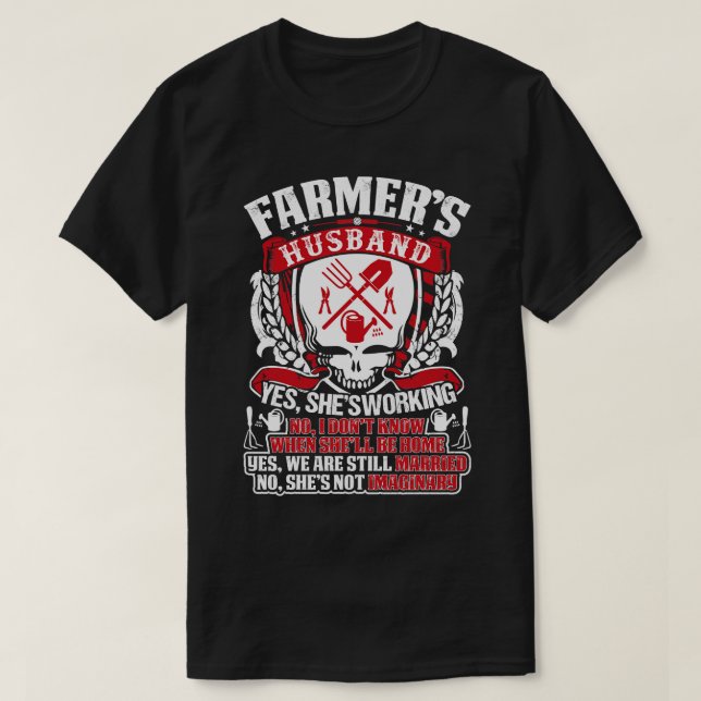 Farmers Husbands Proud Farmer T Shirts For Farmer  (Design Front)