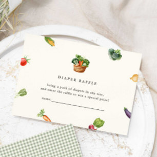 Farmers Locally Grown Baby Shower Diaper Raffle Enclosure Card