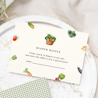 Farmers Locally Grown Baby Shower Diaper Raffle Enclosure Card