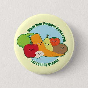 Farmers Market 2 Inch Round Button