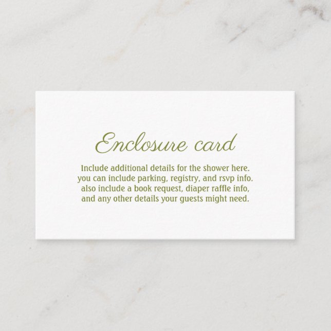 Farmers Market Baby Locally Grown Baby Shower  Enclosure Card (Front)