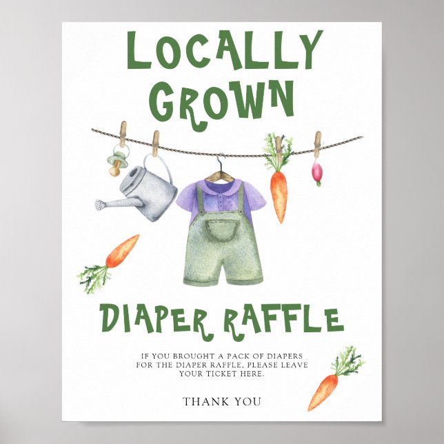 farmers market baby shower - diaper raffle poster (Front)